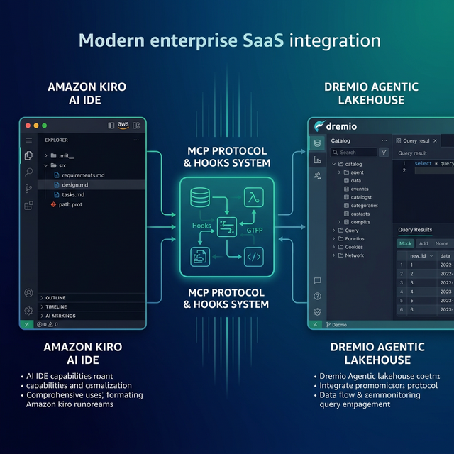 Amazon Kiro AI IDE connecting to Dremio Agentic Lakehouse via MCP