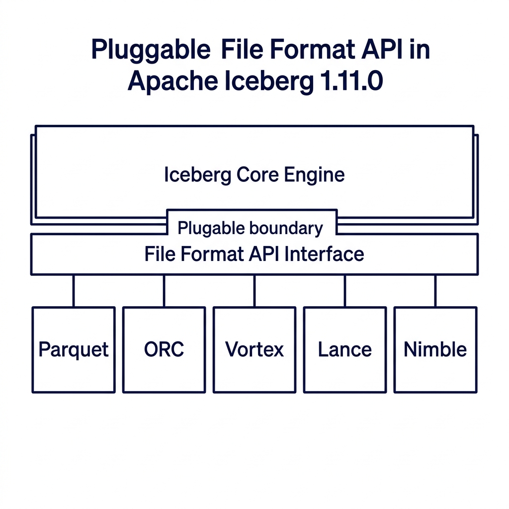 Pluggable File Format API architecture decoupling Iceberg core from format plugins