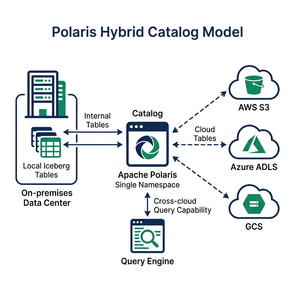 Apache Polaris open catalog hybrid deployment model