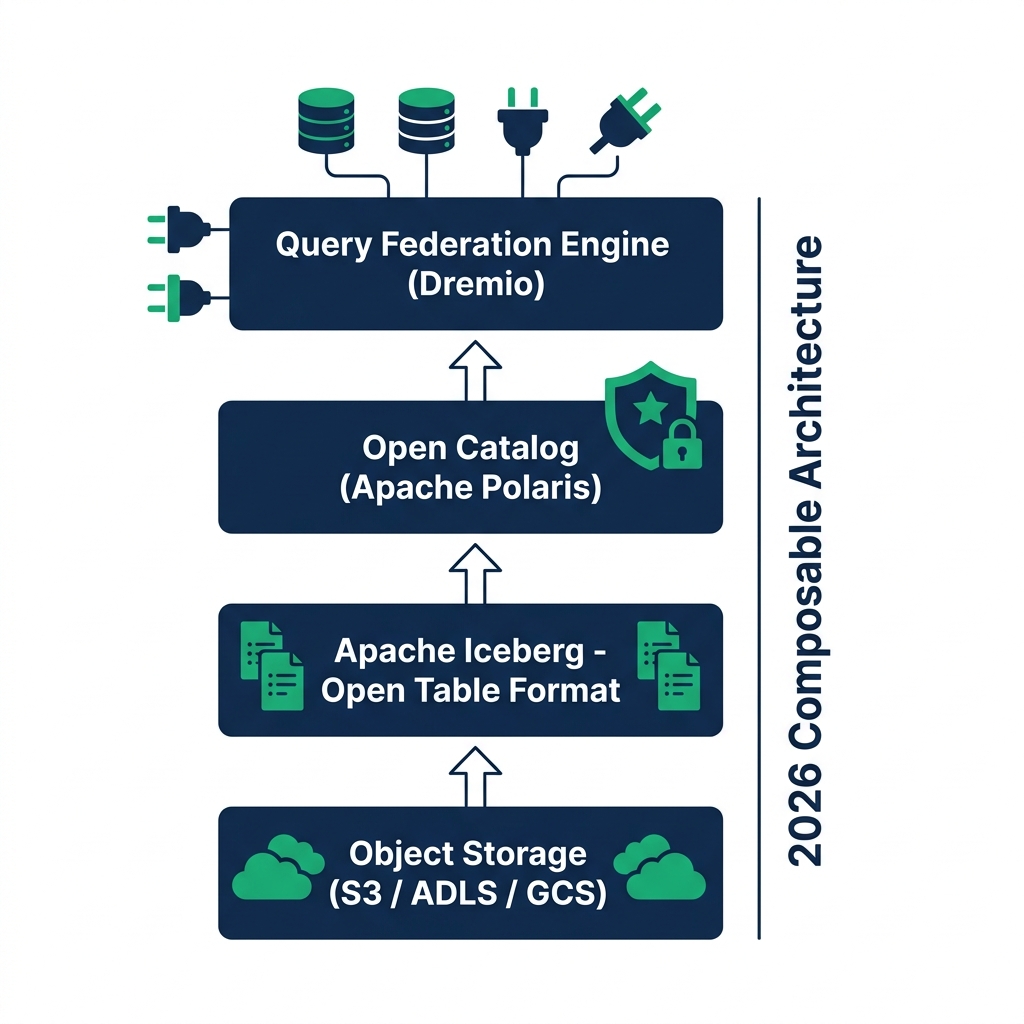 Multi-cloud unified data architecture 2026 diagram